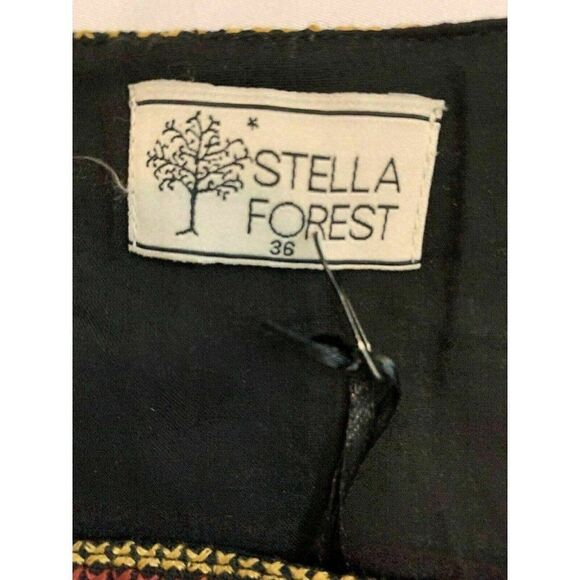 Stella Forest Paris Womens New Embroidered Black Beige Mini Skirt 36 Xs US 2 - Picture 5 of 11